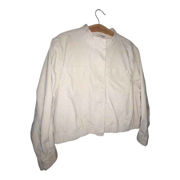 PACT Women's Modern Corduroy Bomber Jacket in Sandshell Beige Size XXL - Picture 3 of 9